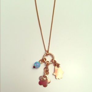 Gold-toned 3 charm necklace