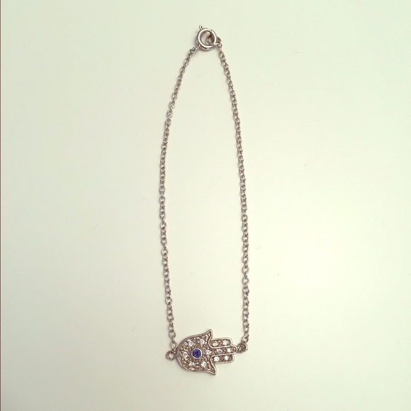 Silver-toned Hamsa bracelet