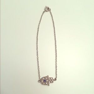 Silver-toned Hamsa bracelet