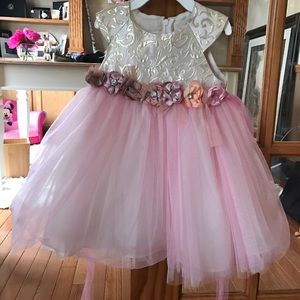Beautiful gold and pink tulle dress!