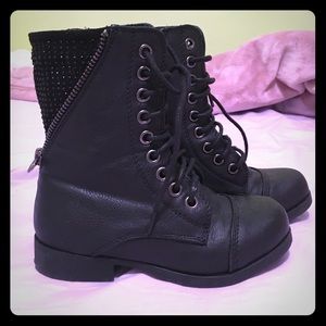 Little girl Black combat boots