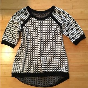 Potter's Pot black and white square print shirt