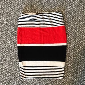 F21 horizontal striped high waisted skirt