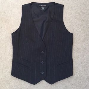 Fitted Pinstripe Suit Vest
