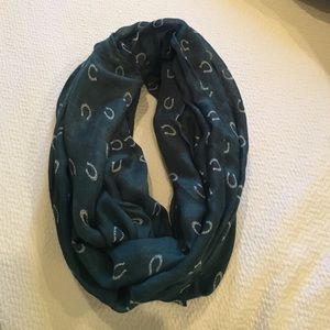 Stitch Fix Teal Infinity Scarf with Horseshoes