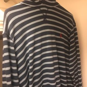 Large striped polo sweatshirt