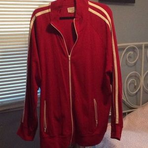 Red with white stripped jacket by American Eagle.