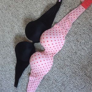 TWO Victoria's Secret Strapless Bras