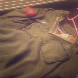 Vintage Ralph Lauren army sweatshirt /roll up hood