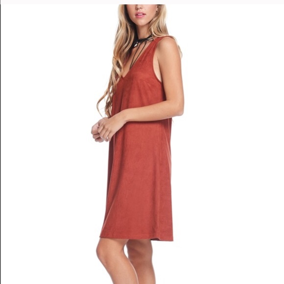 ☕️ Modern Orange Sleeveless Dress 🌟 - Picture 5 of 6