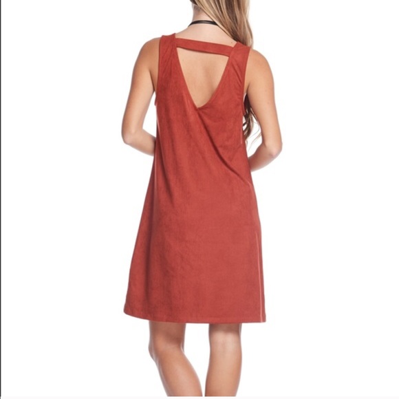 ☕️ Modern Orange Sleeveless Dress 🌟 - Picture 4 of 6