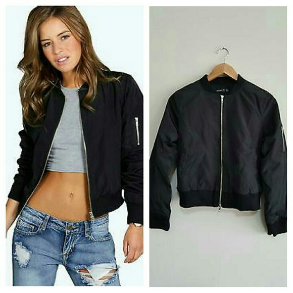 Boohoo 
Womens Petite Shannon MA1 Bomber Jacket