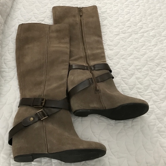 Franco Sarto suede wedge boots