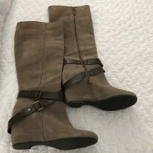 Franco Sarto suede wedge boots