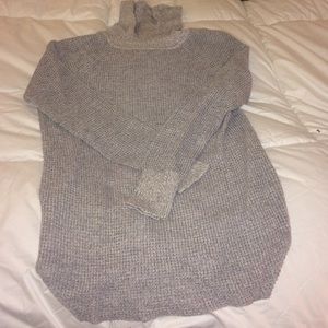 Oversized grey turtleneck sweater