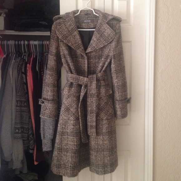 Tan & Black Long Peacoat