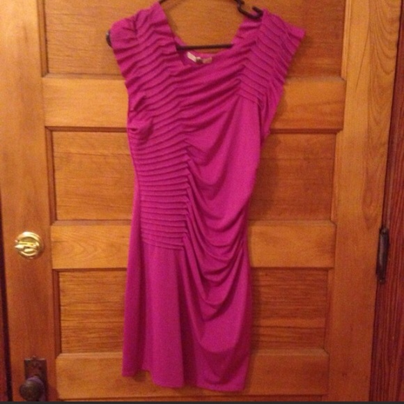 Perfect for Ky Oaks! Fuscha asymmetrical dress