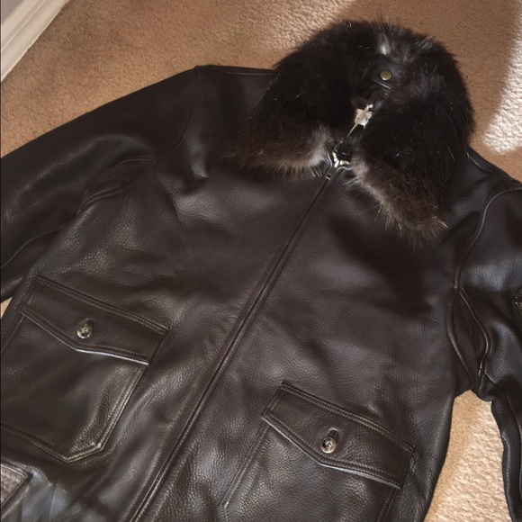 Louis Wang brown leather jacket