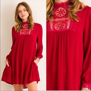 Burgundy Victorian style dress