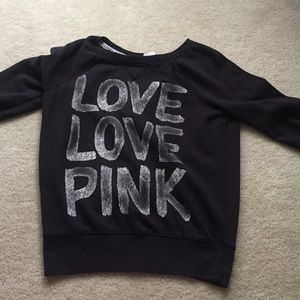 pink (victoria's secret) black sweater