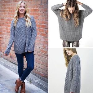 Knot Sisters waffle sweater
