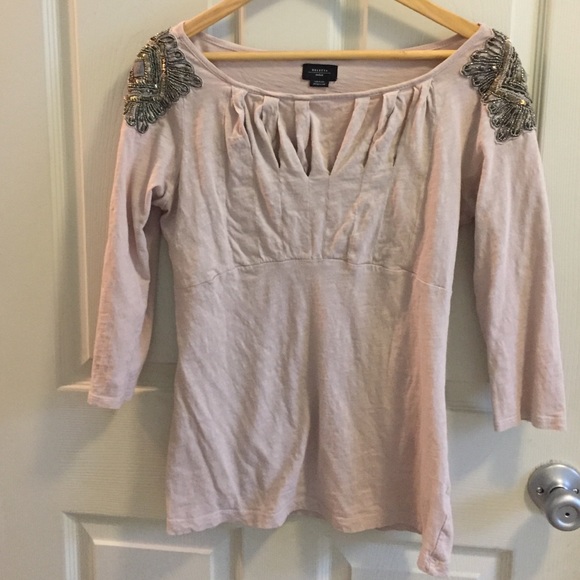 Anthro Beaded Top