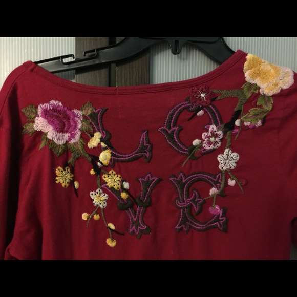 Embroidered red dress