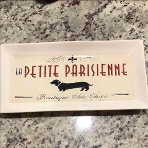 Dachshund dog vintage look ceramic tray