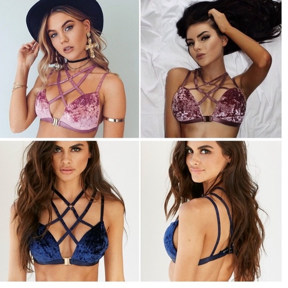 ❤️ Red Velvet Strapped Bra ❤️ - Picture 3 of 4