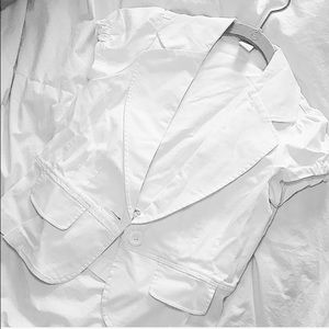 All white short sleeved blazer