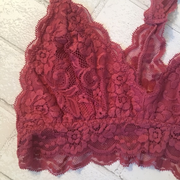 Racerback Lace Bralette In Blush Mauve - Picture 3 of 4