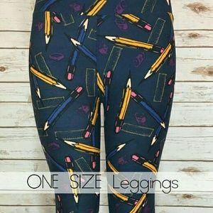 Lularoe OS pencil leggings blue