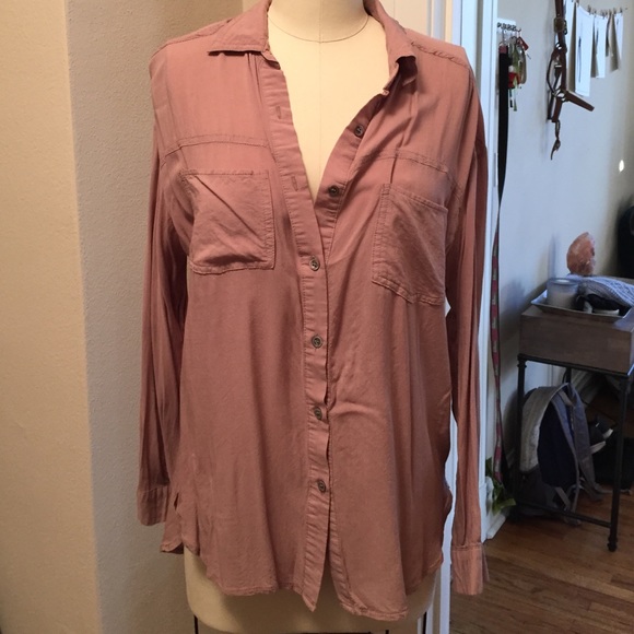 Taupe long sleeve button down