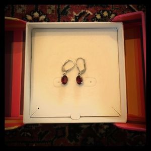 Sterling silver Oval Gemstone earrings with case
