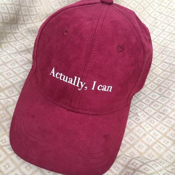 Faux Suede "Actually, I Can" Baseball Cap