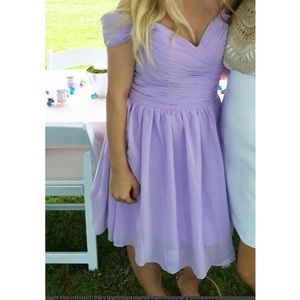 Lavender lace up back dress