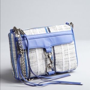 Rebecca Minkoff Chained Mini Mac Blue Tweed Bag