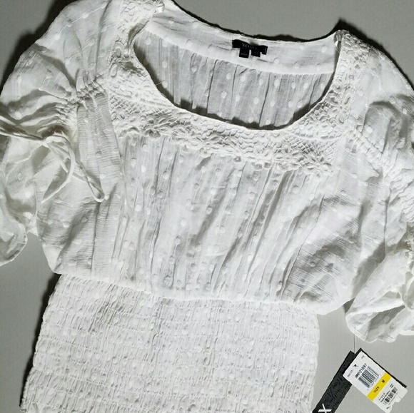 White cotton Swiss dot bouse