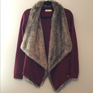 Hollister faux fur lined Cardigan