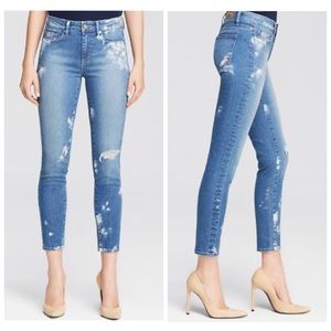 'Hoxton' High-Rise Skinny Jean w/ Artisan Splatter