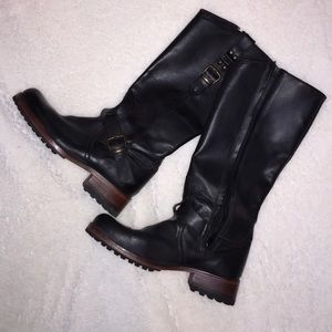 Like New, Black faux motorcycle boots
