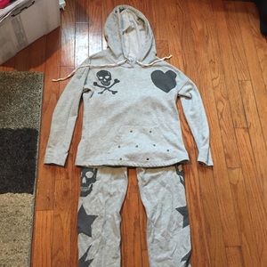 Vintage Havana Grey Hooded Sweatoutfit