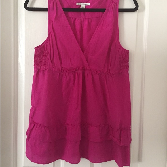 Hot Pink Sleeveless Blouse