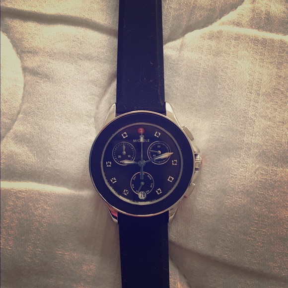 Michele 'Cape' chronograph silicone strap watch