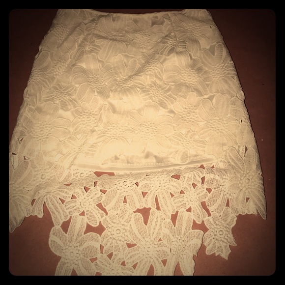 White Floral Lace skirt