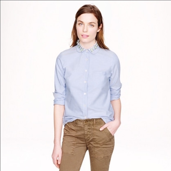 J. Crew Jeweled collared oxford
