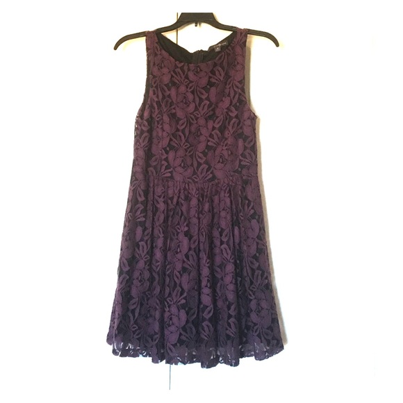 Purple and black lace dress