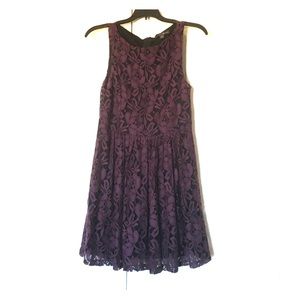 Purple and black lace dress