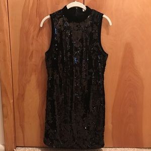 Black sequin dress.
