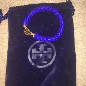 Tory burch blue beaded bracelet